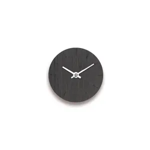 Hemverk - Vægur - Mørk eg - Ø12 cm - Sølv visere
