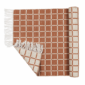 Broste Copenhagen - Tæppe - Rug Henny - Light Grey/Rust - 140 x 200 cm