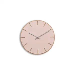 Hemverk - Vægur - Lys Eg/Powder Dusty Rose - Sølv visere - Ø28 cm