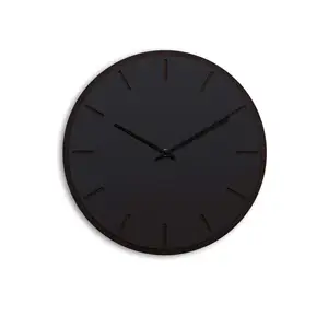 Hemverk - Vægur - Mørk Eg/Sort - Sorte visere - Ø38 cm