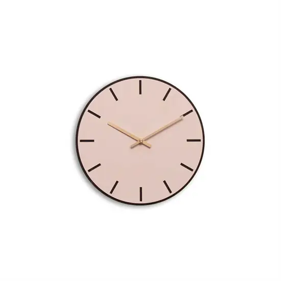 Hemverk - Vægur - Mørk Eg/Powder Dusty Rose - Kobber visere - Ø28 cm