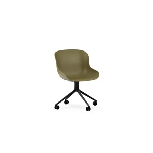 Normann Copenhagen stol - Hyg Chair Swivel 4w sort alu/oliven