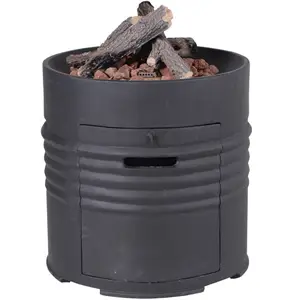 Garden Impressions - Bålsted - Cozy Living firepit Barrel - Black/Sort - Ø60xH62 cm