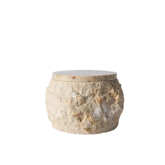 Muubs - Krukke m. låg Batu - Creme - Rustik Marmor