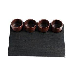 Image of Muubs - serveringssæt i Terrakotta + munggur - sort