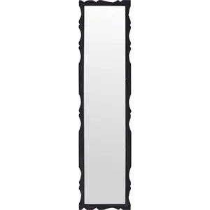 Langt spejl med bølget, mørkebrun ramme fra House Doctor.