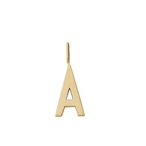 Image of Design Letters - Bogstav vedhæng - "A" - Forgyldt guld mat