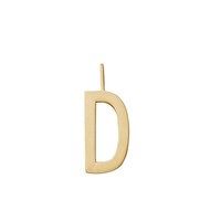 Design Letters - Bogstav vedhæng - "D" - Forgyldt guld mat