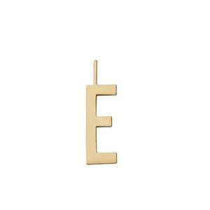 Image of Design Letters - Bogstav vedhæng - "E" - Forgyldt guld mat