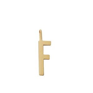 Image of Design Letters - Bogstav vedhæng - "F" - Forgyldt guld mat