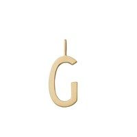 Design Letters - Bogstav vedhæng - "G" - Forgyldt guld mat