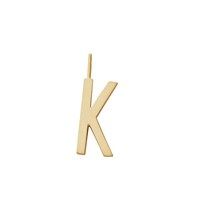 Design Letters - Bogstav vedhæng - "K" - Forgyldt guld mat