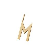 Design Letters - Bogstav vedhæng - "M" - Forgyldt guld mat