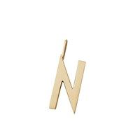 Design Letters - Bogstav vedhæng - "N" - Forgyldt guld mat
