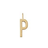 Design Letters - Bogstav vedhæng - "P" - Forgyldt guld mat
