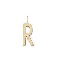 Design Letters - Bogstav vedhæng - "R" - Forgyldt guld mat