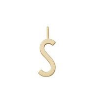 Design Letters - Bogstav vedhæng - "S" - Forgyldt guld mat