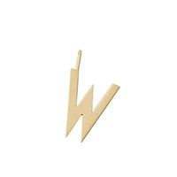 Design Letters - Bogstav vedhæng - "W" - Forgyldt guld mat