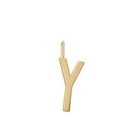 Design Letters - Bogstav vedhæng - "Y" - Forgyldt guld mat