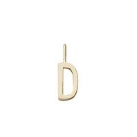 Design Letters - Bogstav vedhæng H10 - "D" - Forgyldt guld