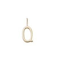 Design Letters - Bogstav vedhæng H10 - "Q" - Forgyldt guld