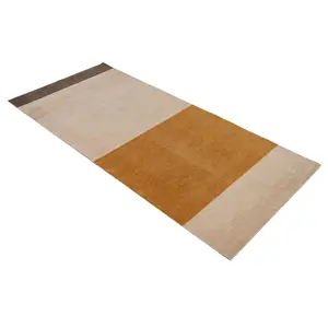 Tica Copenhagen - Løber - Stripes Horizon - Ivory-Dijon-Brown - 90x200 cm