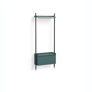 Hay - Reol - Pier System 1001 - 1 kolonne - Blå/Sort - 82 X 34 X 209 cm