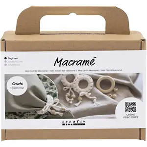 Creativ Company - Mini DIY Kit Macramé, off white, Servietring, 1 pk.