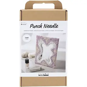 Creativ Company - DIY Kit Punch Needle , pastelfarver, Spejl, 1 pk.