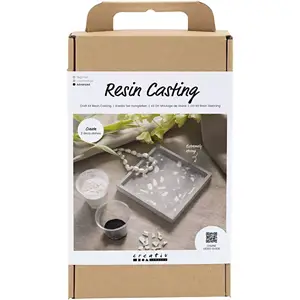 Creativ Company - DIY Kit Resin Støbning, sort, hvid, Firkantet bakke med terrazzo, 1 pk.