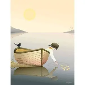 VISSEVASSE - Plakat - Boy in A Boat - 30x40 cm