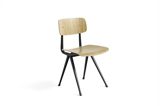 Hay - Result stol sort stel med lakeret eg sæde - result chair