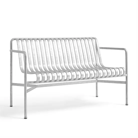 HAY havebænk - Palissade spisebordsbænk - Galvaniseret stål - hot galvanised