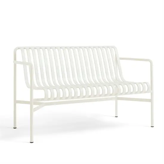 Hay - Palissade Dining Bench  med armlæn - Cream white - Hvid