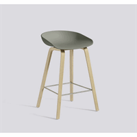 Hay - barstol - About a stool - Støvet grøn med ben i sæbebehandlet eg