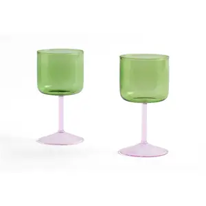 HAY - Vinglas - Tint Wine Glass - Set of 2 / Green and Pink