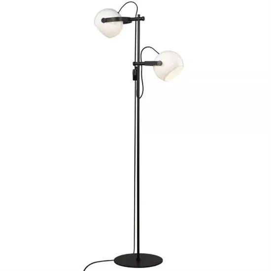 Halo Design - D.C Gulvlampe 2L Ø18 - Opalic m. Sort Eg 