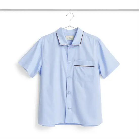 HAY - Outline Pyjama - S/S Shirt-S/M - Soft Blue