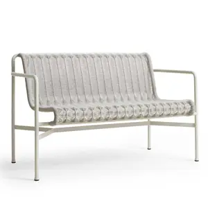 Hay - Palissade Cord Dining Bench w. armrest - Sky grey