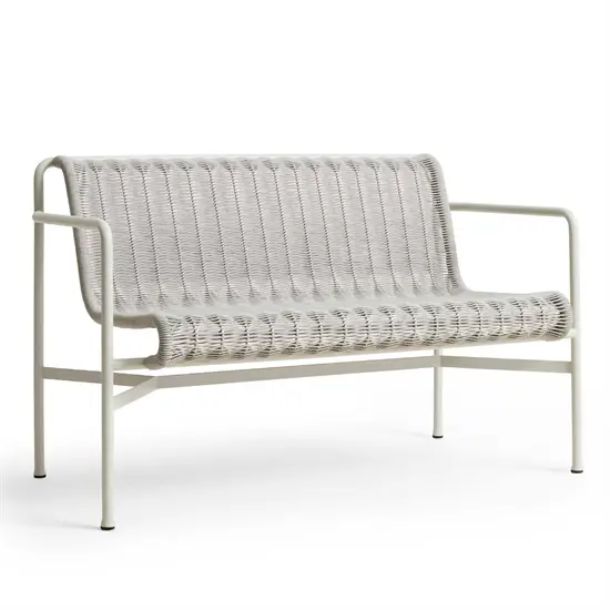 Hay - Palissade Cord Dining Bench w. armrest - Sky grey