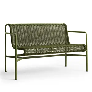 Hay - Palissade Cord Dining Bench w. armrest - Olive