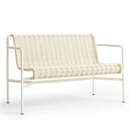 Hay - Palissade Cord Dining Bench w. armrest - Cream white