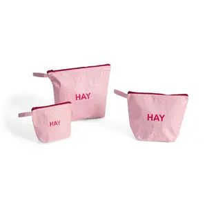 HAY - Toilettaske - Candy Mono Wash Bag - Sæt 3 stk. - Lys Pink