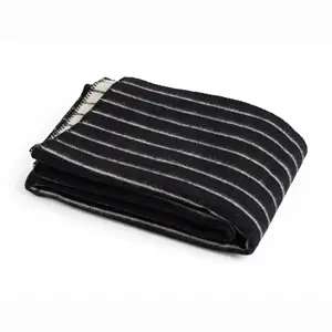 Hay - Outdoor Market Throw-W130 x L180-Black with beige stripe