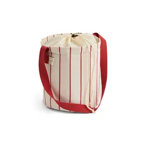 Hay - Outdoor Market Bottle Bag-Medium-Beige with red stripe