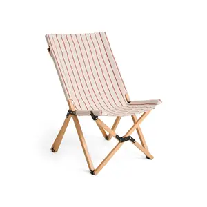 Hay - Outdoor Market Folding Chair-Beige with red stripe