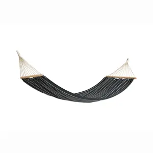 Hay - Hængekøje - Outdoor Market Hammock-Black with beige stripe 