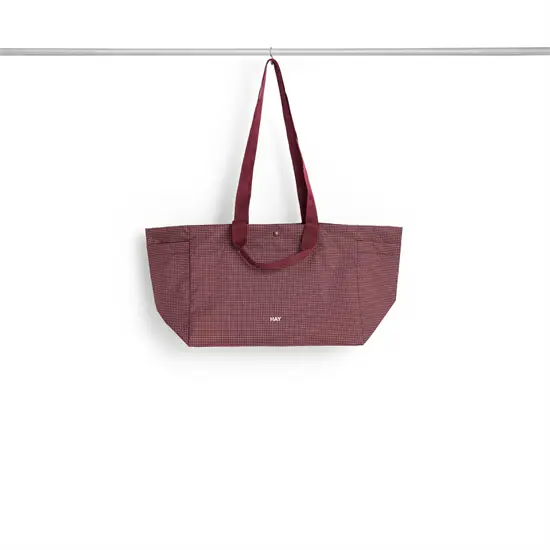Hay - Grid Weekend Bag - Small - Burgundy