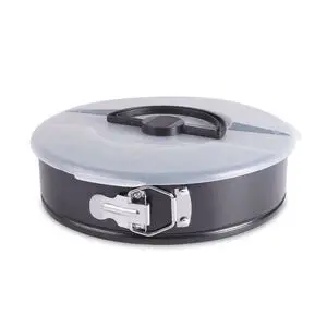 Rund springform med aftagelig lås og gennemsigtigt låg med håndtag, Ø26 cm.