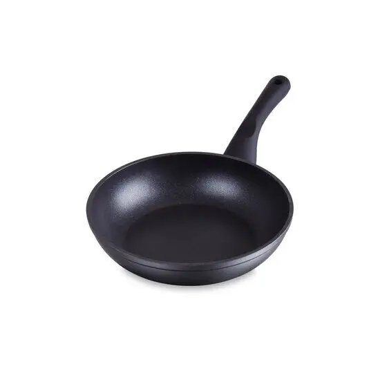 Sort stegepande med håndtag, 20 cm i diameter, elegant og funktionel til madlavning.